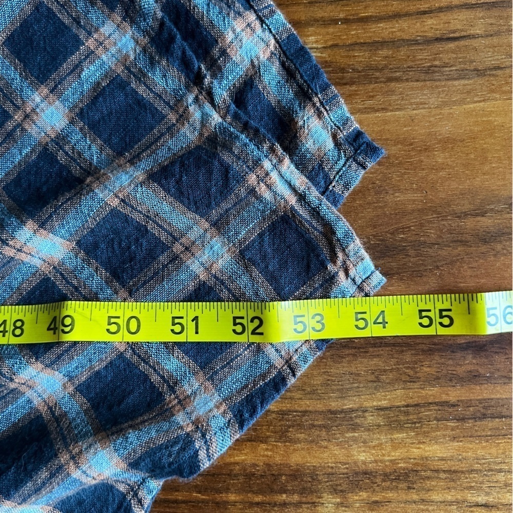 Sundance Town & County Dress Sleeveless Blue Plaid Bias Cut Asymmetrical Size 6 - Picture 14 of 14